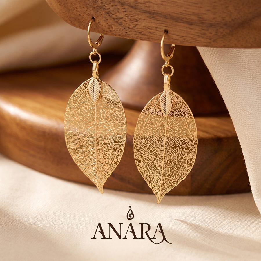 Aretes Hoja Dorada