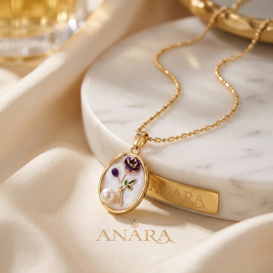 Collar Rosa Morada